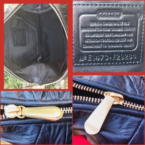 Coach Black Leather Vine Gathered Bag & Wallet Set - Picture 5 of 8